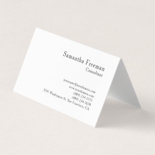 Cartão De Visita Tradicional Limpo Plano Branco Minimalista