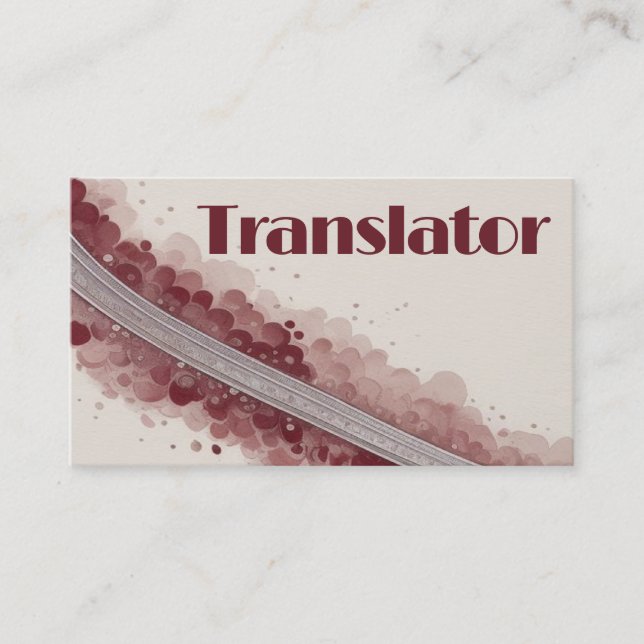 Cartão De Visita Tradutor Elegante (Frente)