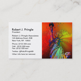 Cartão De Visita Traje Psicodélico NYC Arco-Íris Colorido Estátua d