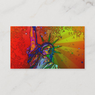 Cartão De Visita Traje Psicodélico NYC Arco-Íris Colorido Estátua d