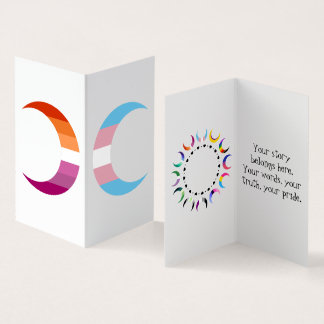 Cartão De Visita Transbian Pride Crescent Moons Greeting Card