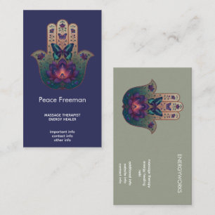 Cartão De Visita Transformação Sagrada   Desenho da Mão Hamsa