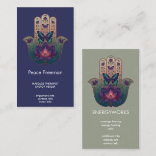 Cartão De Visita Transformação Sagrada Desenho da Mão Hamsa