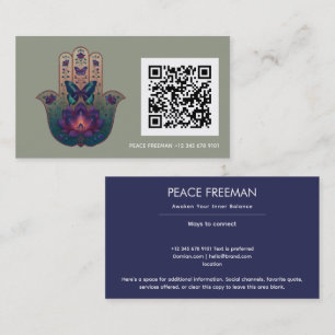 Cartão De Visita Transformação Sagrada Design da Mão Hamsa