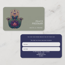 Cartão De Visita Transformação Sagrada | Design da Mão Hamsa