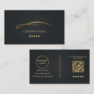 Cartão De Visita Transporte de Carros Elegantes Luxuosos em Ouro Pr