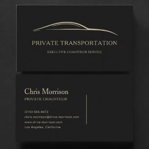 Cartão De Visita Transporte Privado Preto e Dourado