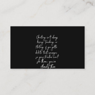 Cartão De Visita trapacear nem sempre beija tocar ou flertar