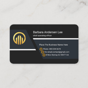 Cartão De Visita Trapezium Linhas CEO Preto Profissional