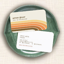 Cartão De Visita Traseira Retro 80s Laranja Dourada