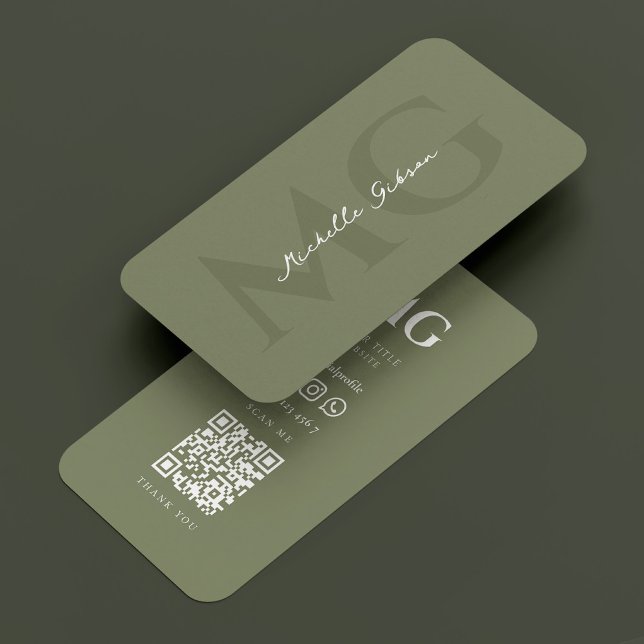Cartão De Visita Tratamento profissional mínimo (Minimal Professional Therapist Sage Business Card
)
