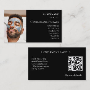 Cartão De Visita Tratamentos faciais de cuidados com a pele masculi