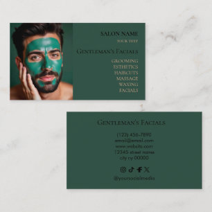 Cartão De Visita Tratamentos faciais de cuidados com a pele masculi