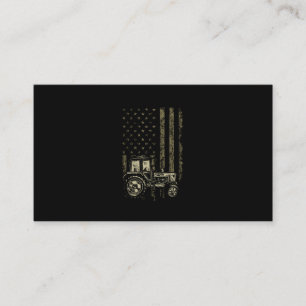 Cartão De Visita Trator Americano Bandeira Fazenda Homens