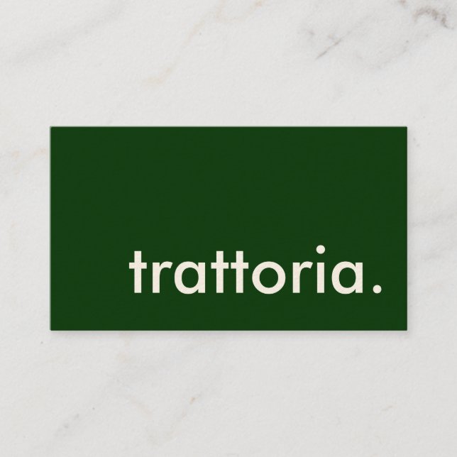 Cartão De Visita trattoria. (Frente)