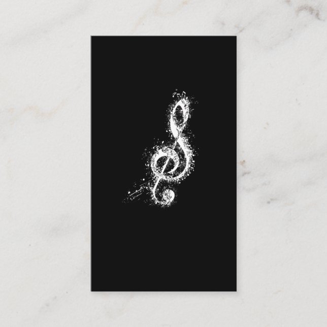 Cartão De Visita Treble Clef Art Musical Notes Musical Orchestra (Frente)