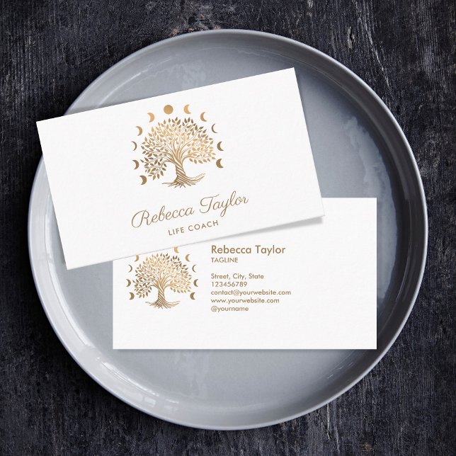 Cartão De Visita trecho vitalício do terapeuta yoga lua (Criador carregado)