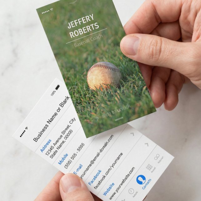 Cartão De Visita Treinador Creative Baseball Beball Baseball (Criador carregado)