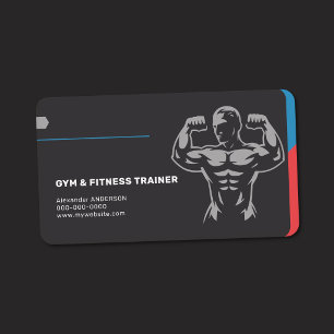 Cartão De Visita Treinador de Academia e Fitness