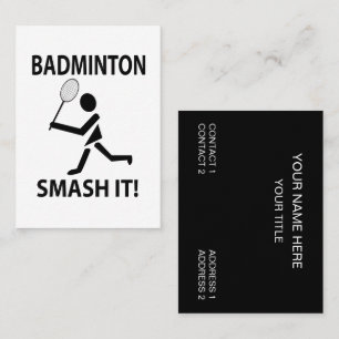 Cartão De Visita Treinador de Badminton Smash It Sports Badminton