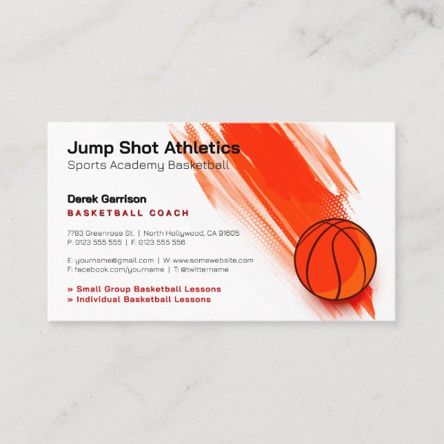 Cartão De Visita Treinador de basquetebol | Formador desportivo (Frente)