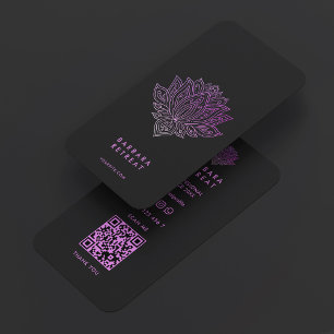 Cartão De Visita Treinador de Bem-Estar Terapeuta do Lótus Roxo Pre