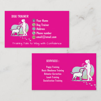 Cartão De Visita Treinador de Cães Minimalista Personalizável