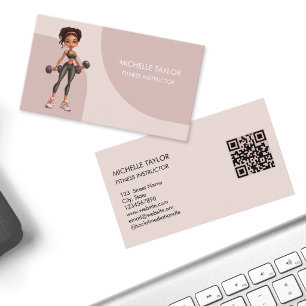 Cartão De Visita Treinador de condicionamento físico de desenho ani
