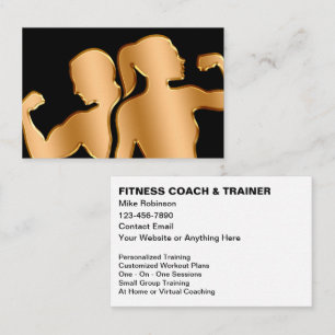 Cartão De Visita Treinador De Fitness Elegante E Treinador Luxuoso