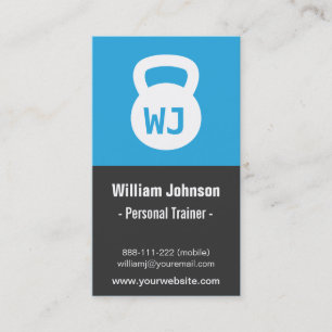 Cartão De Visita Treinador de Fitness Kettlebell Minimalista Modern