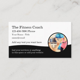 Cartão De Visita Treinador de Fitness Moderno e Aulas