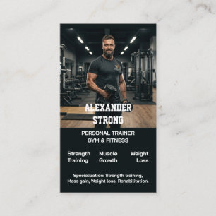 Cartão de visita treinador de fitness musculação a