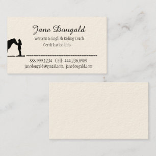 Cartão De Visita Treinador de Instrutor de Treinador de Cavalo em A