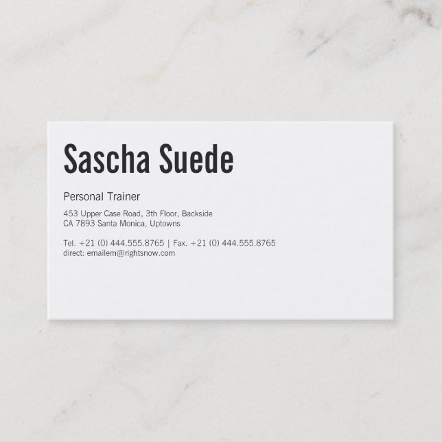 Cartão De Visita Treinador de malhação de luxo branco preto (Frente)