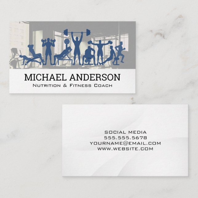 Cartão De Visita Treinador de malhação | Nutricionista | Exercícios (Frente/Verso)