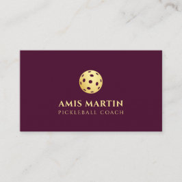 Cartão De Visita Treinador de Pickleball Dourado