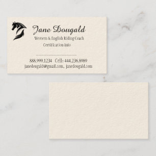 Cartão De Visita Treinador de Treinador de Treinador de Cavalo Cost