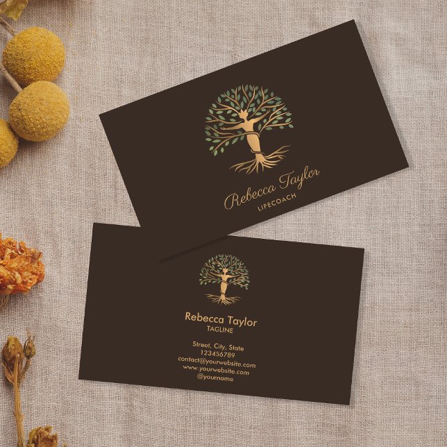 Cartão De Visita treinador de vida da terapeuta da vida yoga healer (Criador carregado)