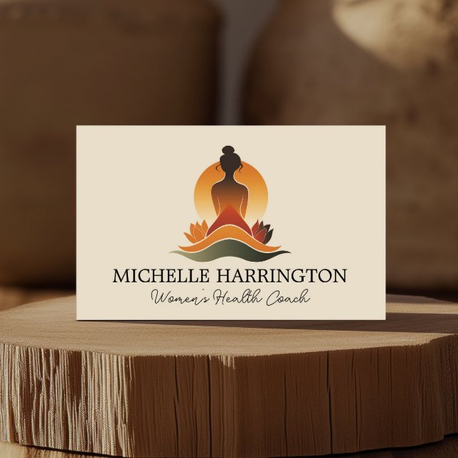 Cartão De Visita Treinador de Vida de Graça Meditativa Retromoderna (Criador carregado)