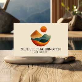 Cartão De Visita Treinador de Vida de Picos Elevados e Modernos Ret