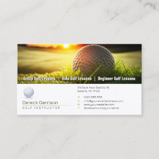 Cartão De Visita Treinador do Golf | Instrutor profissional de golf