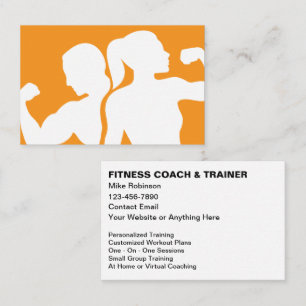 Cartão De Visita Treinador e Instrutor de Fitness Moderno