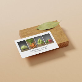 Cartão De Visita Treinador em Nutrição Branca Moderno Elegante