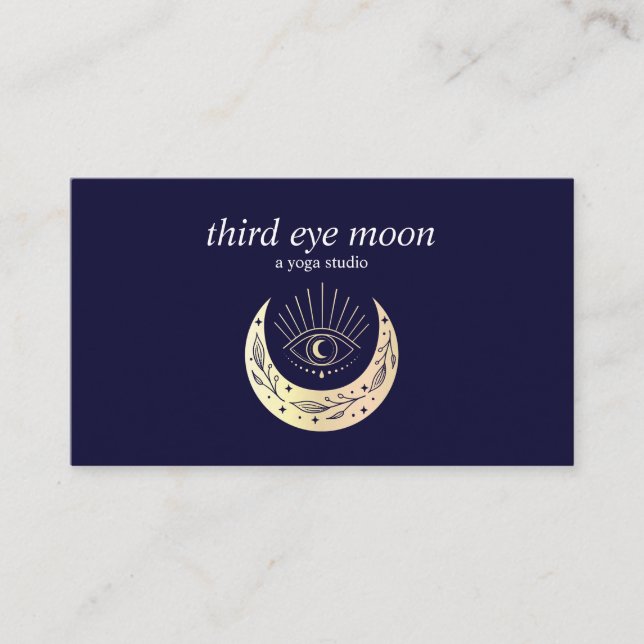 Cartão De Visita Treinador Espiritual da Lua de 3º Olho Holográfico (Frente)