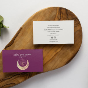 Cartão De Visita Treinador Espiritual da Lua de 3º Olho Holográfico