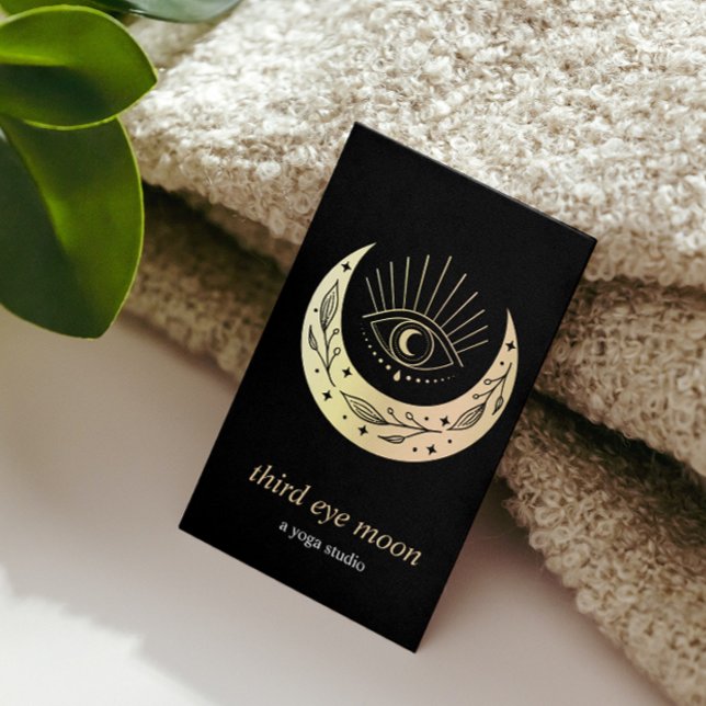 Cartão De Visita Treinador Espiritual da Lua de 3º Olho Holográfico (Criador carregado)