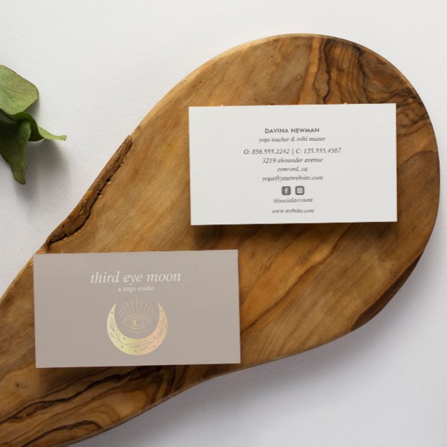 Cartão De Visita Treinador Espiritual da Lua de 3º Olho Holográfico (Criador carregado)