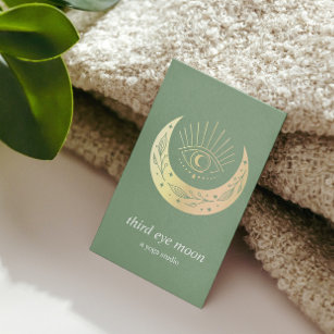 Cartão De Visita Treinador Holístico da Lua Yoga Holística de Terce