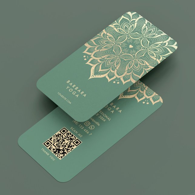 Cartão De Visita Treinador Holístico Pessoal Elegante Blue Mandala (Personal Trainer Elegant Dusty Blue Gold Mandala Business Card
)