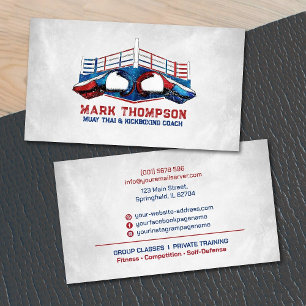 Cartão De Visita Treinador Muay Thai e Kickboxing - Luvas e Anel